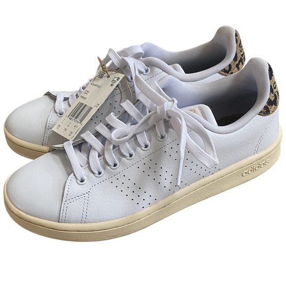 Adidas Cloudfoam Advantage white w leopard shoes - Picture 2 of 9